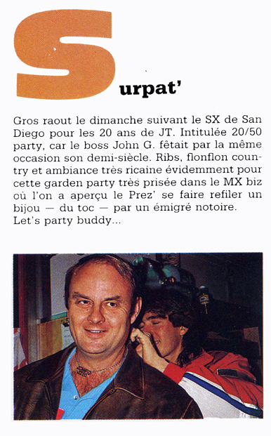 Jean-Michel Bayle à la fête de John Grégory  pour les 20 ans de JT et les 50 du boss